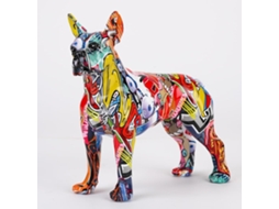 Estátua Colorida Moderna Boston Rier Arte Criativa Simples Petite Poignée Em Resina Animal Chien Artesanal