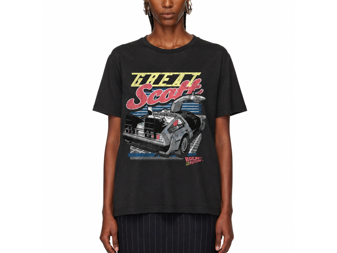 Rockinstone Back To The Future Movie Great Scott Black Adult T-shirt Size:xxl