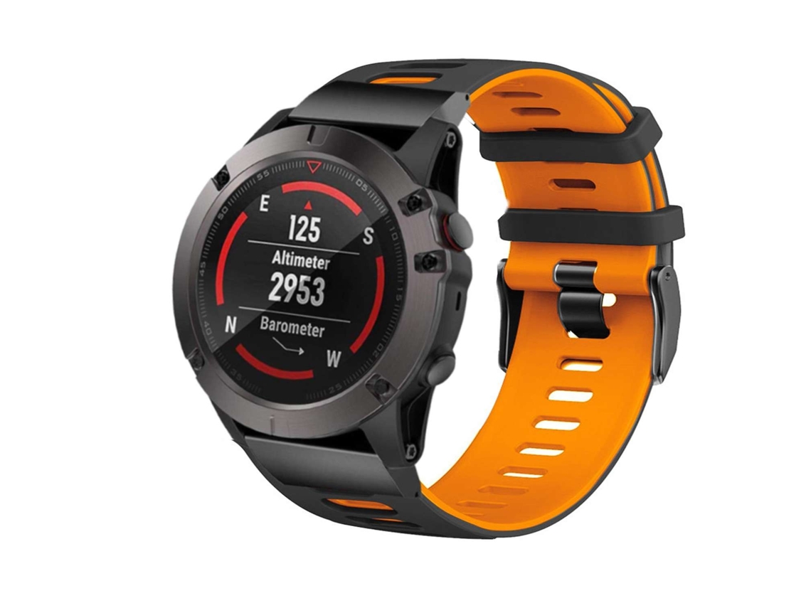 Bracelete Pioneer para Garmin Forerunner 945 Preto e Laranja