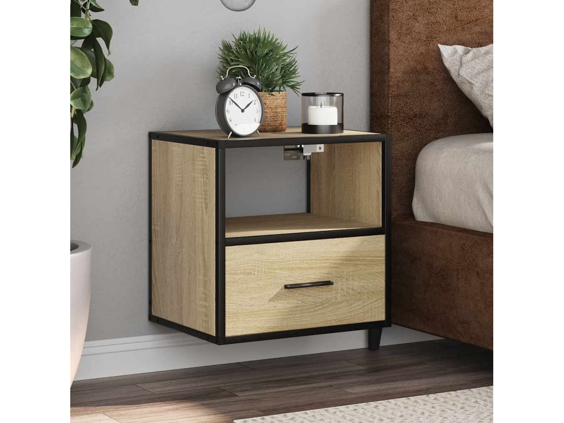 Vidaxl Mesa De Cabeceira De Parede 40x31x39,5 Cm Carvalho Sonoma