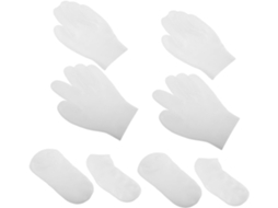 Conjunto de 8 meias hidratantes de silicone para mulheres, com gel antiderrapante.