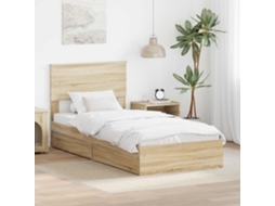 Vidaxl Cama com Armazenamento com Gaveta Carvalho Sonoma 75 X 190 Cm