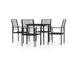 Maison Exclusive - 5 Pcs Conjunto De Jantar Para Jardim Preto
