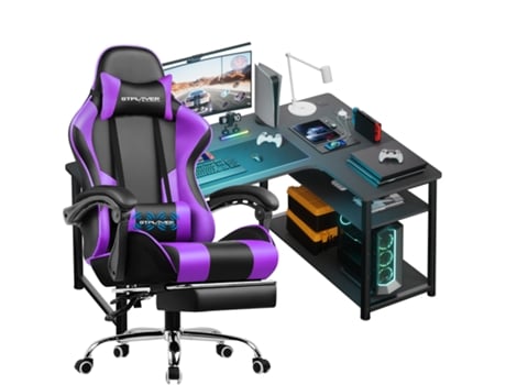 Conjunto De Cadeira Gamer Mesa Gamer Em Forma De L, Mesa Gamer E Cadeira Para Computador Gtplayercomhoma