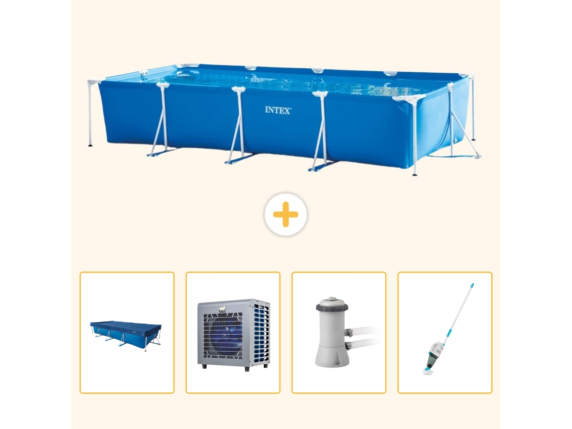 Intex Piscina Com Estrutura Retangular - 450x220x84 Cm - 5-peças S139