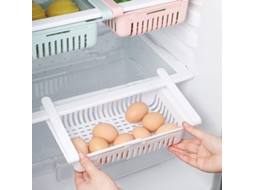 2026 Caixa Retrátil para Geladeira, Recipiente para Conservação de Alimentos, Prateleira Plástica Branca, Ajustável