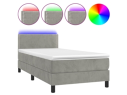 Box Spring Bed, Box Spring Beds Vidaxl Cinzeto Veludo (90 X 200 Cm)