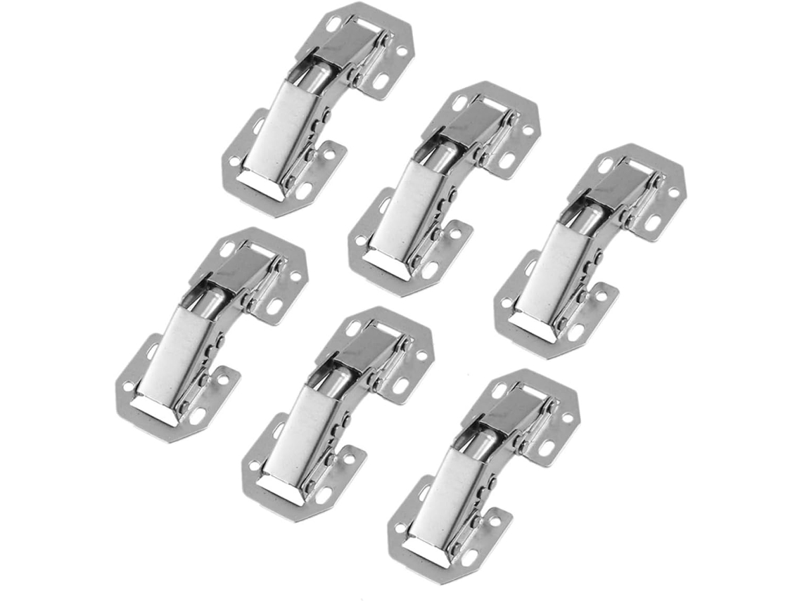 Conjunto De 6 Dobradiças Aço Para Armários, Ferragens Móveis, Porta