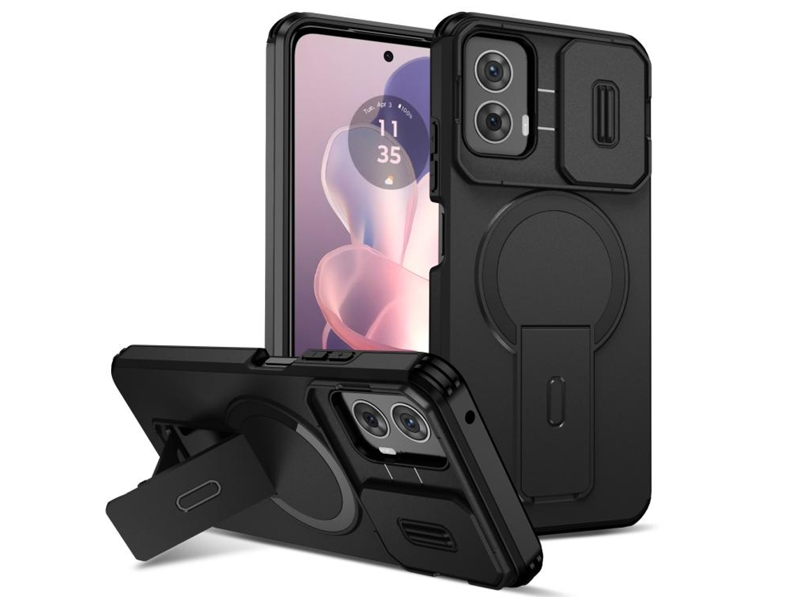 Capa Para Telemóvel Zruxe Compativel Com Motorola Moto G 5g Power 2024 (suporte Magsafe - Proteção Deslizante - Preta)