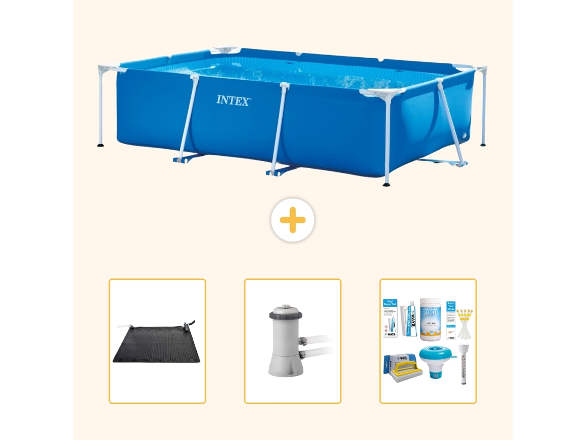 Intex Piscina Com Estrutura Retangular - 300x200x75 Cm - 4-peças S22353