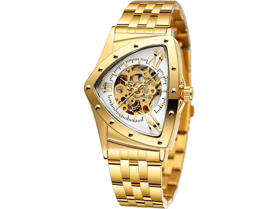 Lurelia Relógio Mecânico Masculino, Automático, Luminoso, Mostrador Esqueleto, Aço Inoxidável, Abs, Resistente À Água 30m