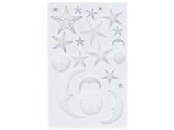 Molde De Silicona Para Fondant Estrella Luna Cara Molde De Chocolate Repetible Resistente Al Calor