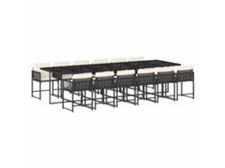 Garden Dining Set, Garden Dining Sets Vidaxl Preto Rattan / Vime (n/a)