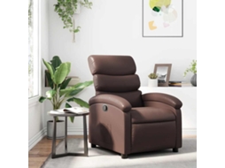 Vidaxl Poltrona Reclinável Couro Artificial Castanho