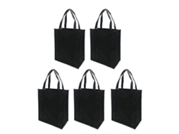 5pcs Tecidos Não Tecidos Saco de Compras Bolsa Dobrável Bolsa Dobrável para Compras Ao Ar Livre GOKOCO (preto, 30x25x10cm)