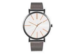 Reloj De Moda Para Parejas Con Correa De Malla Dial Redondo Cuarzo Unisex
