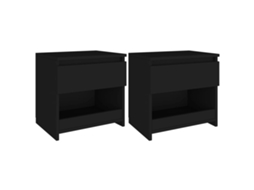 Bedside Cabinet,bedside Cabinets Vidaxl Preto Madeira Processada (n/a)