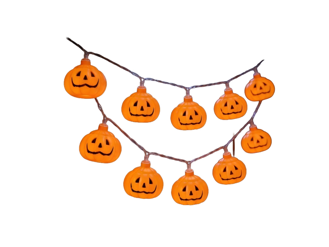 Laxiscreed Série De Luzes De Halloween Com Abóboras, Bruxa, Caveiras E Faces, 6m Com 40 Leds E Controlo Remoto