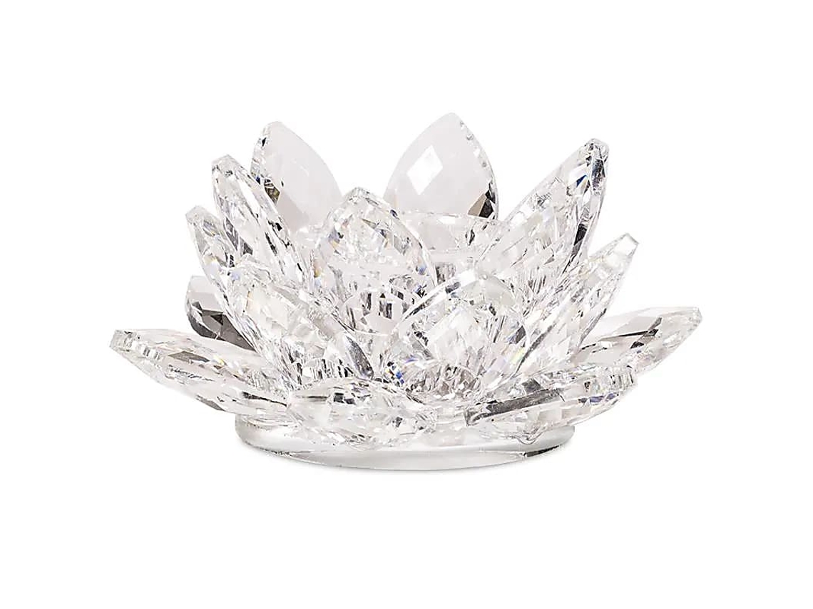 Castiçal Lotus Cristal S - 3x8 Cm