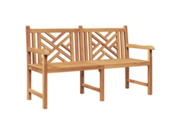 Conjunto 1 Assento De Jardim Vidaxl Castanho Madeira De Teca Maciça (150 X 60 X 90 Cm)