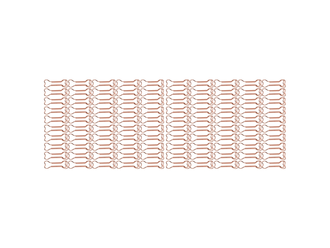 100 Clips De Papel Formados Electroplados Série Ouro Rosa Metálicos Leves Bonitos Para Escritório Uso Diário