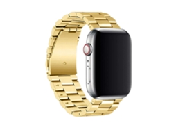 Bracelete Aço Inoxidável Adaptável Gold para Apple Watch Series 8 41Mm
