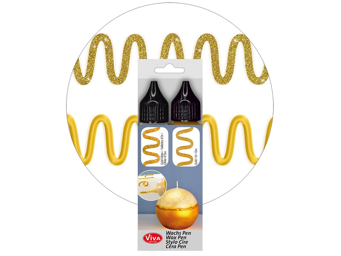 Caneta de Cera de Vela VIVA DECOR 28 Ml Conjunto de 2 Ouro