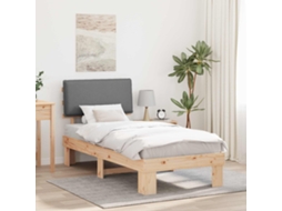 Vidaxl Estrutura De Cama Com Cabeceira Estofada Cinzento-claro