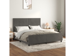 Vidaxl Estrutura De Cama C/ Cabeceira 180x200cm Veludo Cinzento-escuro