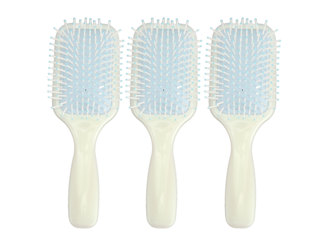 3pcs Escova De Cabelo Paddle Silicone Massager Desembaraçadora Portátil Para Mulheres