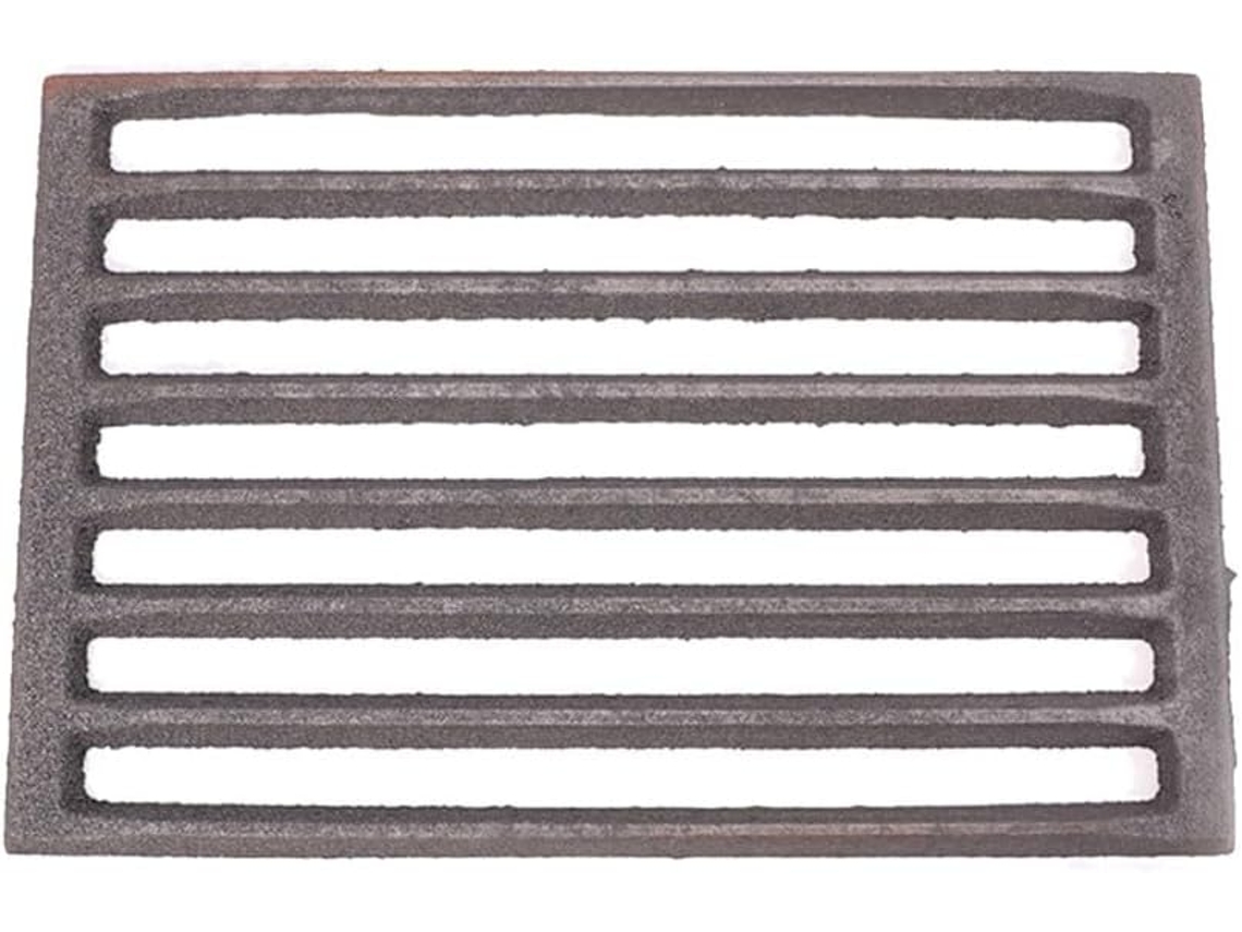 Grelha Retangular De Ferro Fundido Para Lareira, Robusta E Resistente A Altas Temperaturas