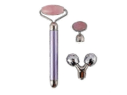 Masajeador Facial Con Rodillo Impermeável 3 em 1 Herramienta de Masaje 3d GOKOCO (morado)