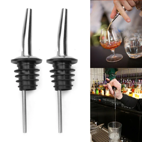 Conjunto de 2 Rolhas de Aço Inoxidável para Gargalo de Garrafa, Bico Dosador, Acessórios para Vinho BRILVIBERA