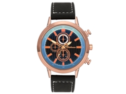 Reloj De Pulsera Hombre De Cuero Pu Moda Empresarial Casual Oro Rosa Y Negro