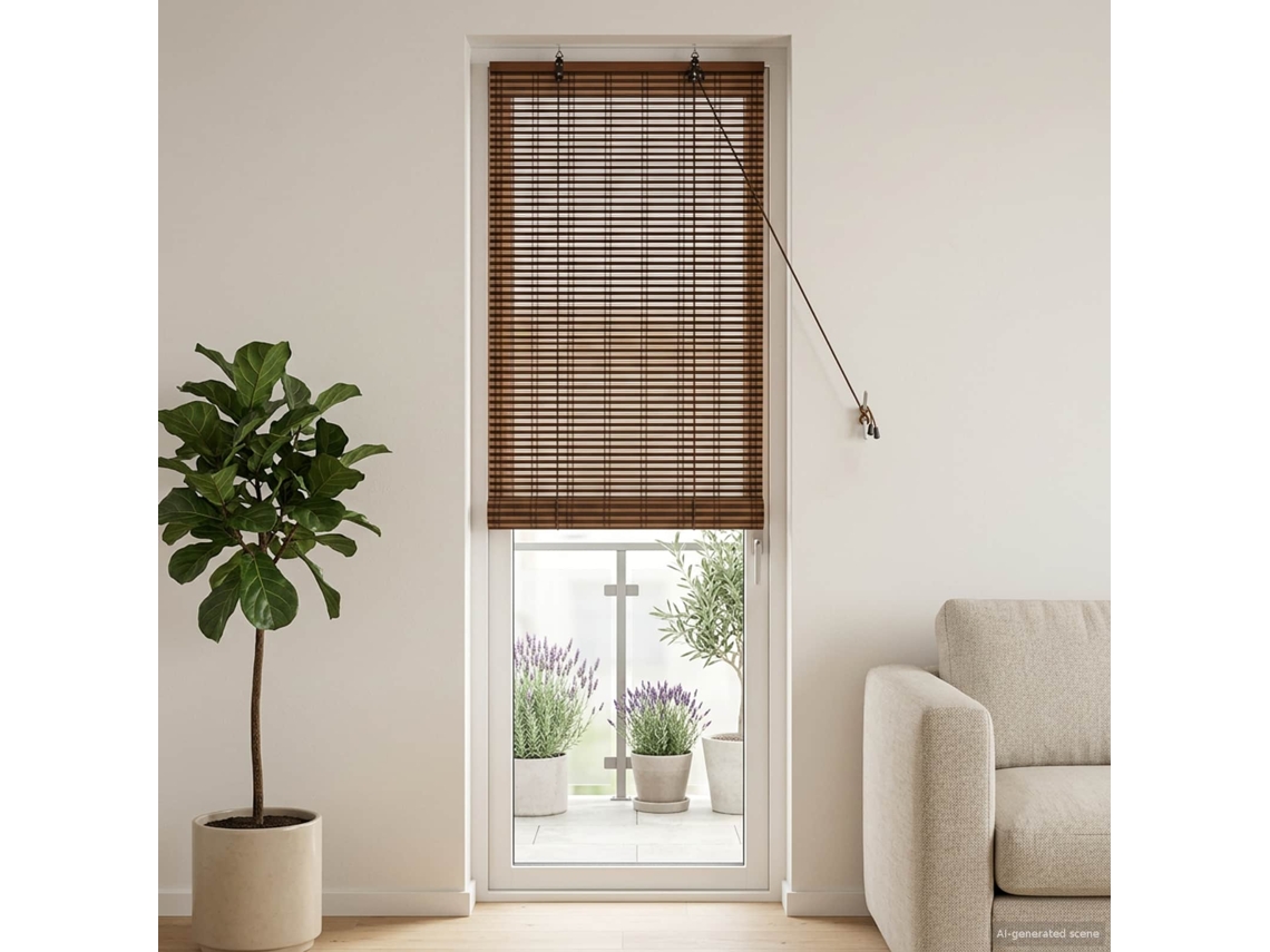 Vidaxl Estores De Rolo Castanho 70 X 220 Cm Bambu