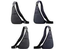 Mochila Pecho Hombre Impermeable Viaje Small Mochila Un Hombro Diagonal Multicapas Ergonômica 35x22x4cm Ombro Direito Preto