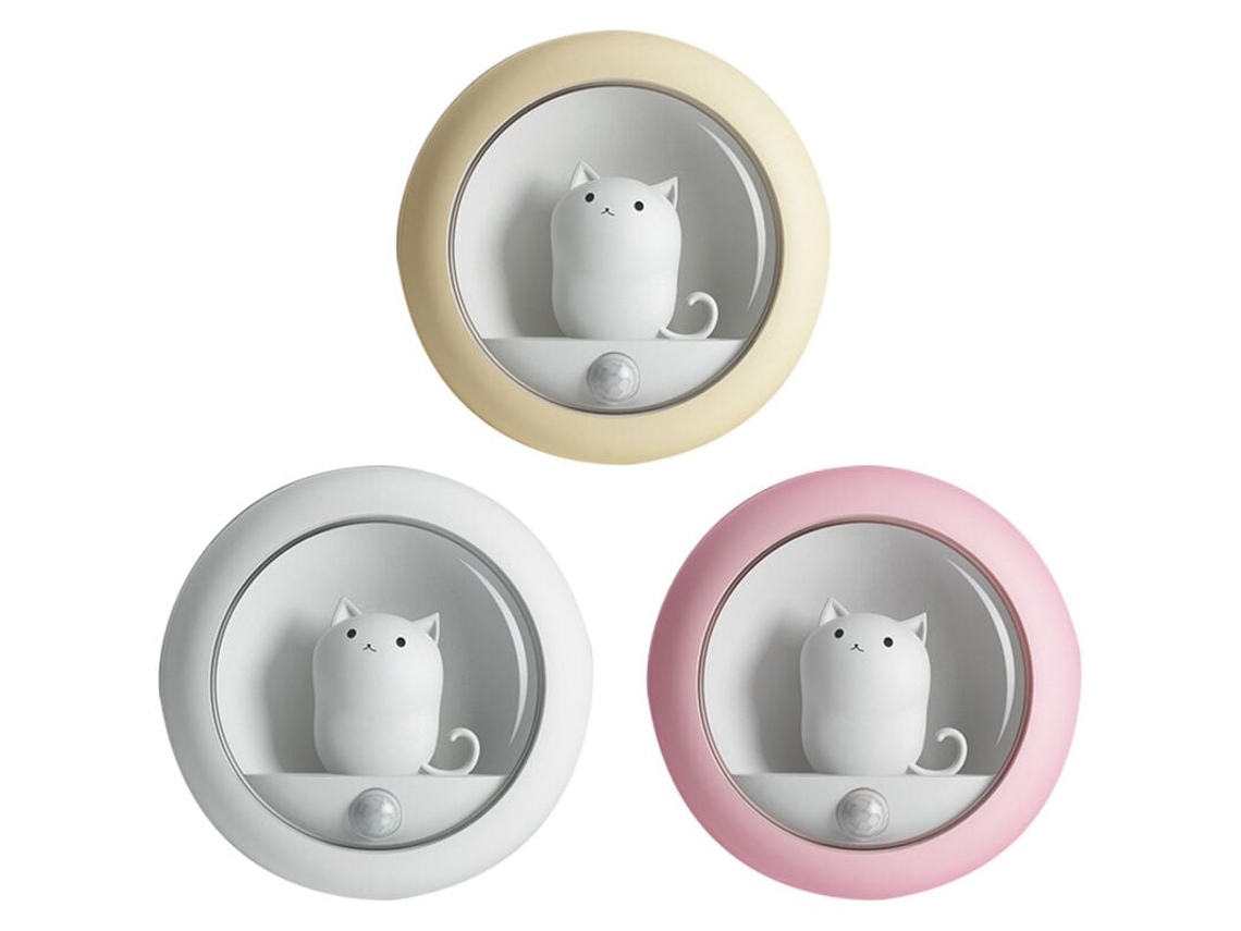 Luz noturna para gatos com sensor de movimento, luz LED recarregável, pequena luz noturna USB, abajur de cabeceira Slowmoose