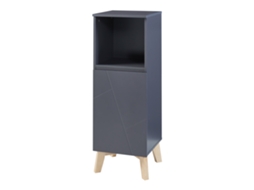 Móvel de Casa de Banho Porta Decorativa Overath Mdf 86X30X30Cm Cinza e Madeira [EN.CASA]