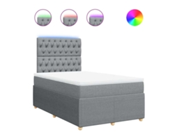 Cama Boxspring com Colchão 120x190 cm Tecido Cinzento Claro MAISON EXCLUSIVE