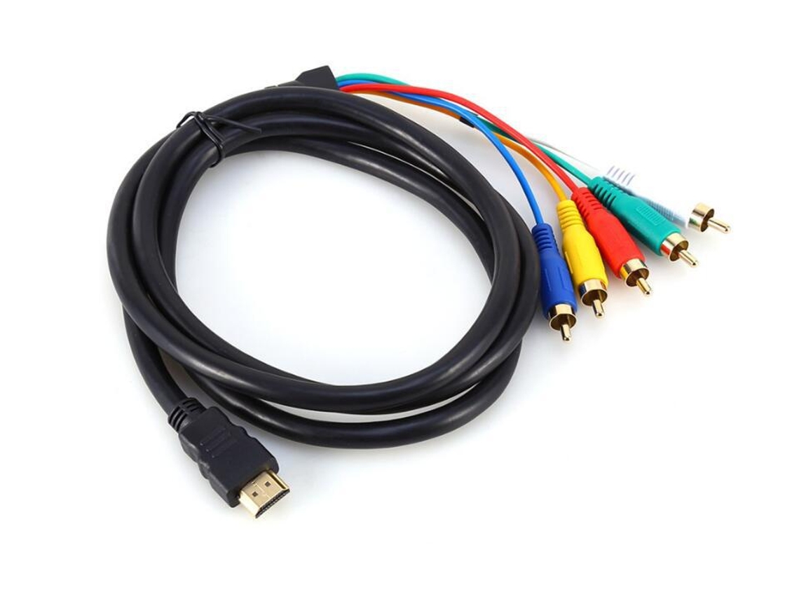 Cabo Adaptador Hdmi para 5 Rca 1.5m Preto, Alta Qualidade, Fácil Uso | S/MARCA