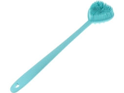 Escova De Banho Silicone Dupla Face Baluue Para Limpeza Da Pele, Em Formato De Coração Com Cabo Longo, Escova Esfoliante