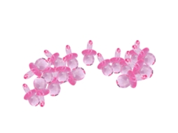 Chupetas de Acrílico Transparente Rosa 20pcs para Festa Bebê