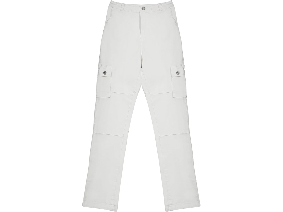 Calça Cargo Feminina De Cintura Alta, Em Poliéster E Elastano, Para Meninas E Mulheres.