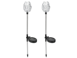 Conjunto de 2 Luminárias Solares de Jardim À Prova D'água com Estaca para Decoração de Pátio Externo CHABERLU