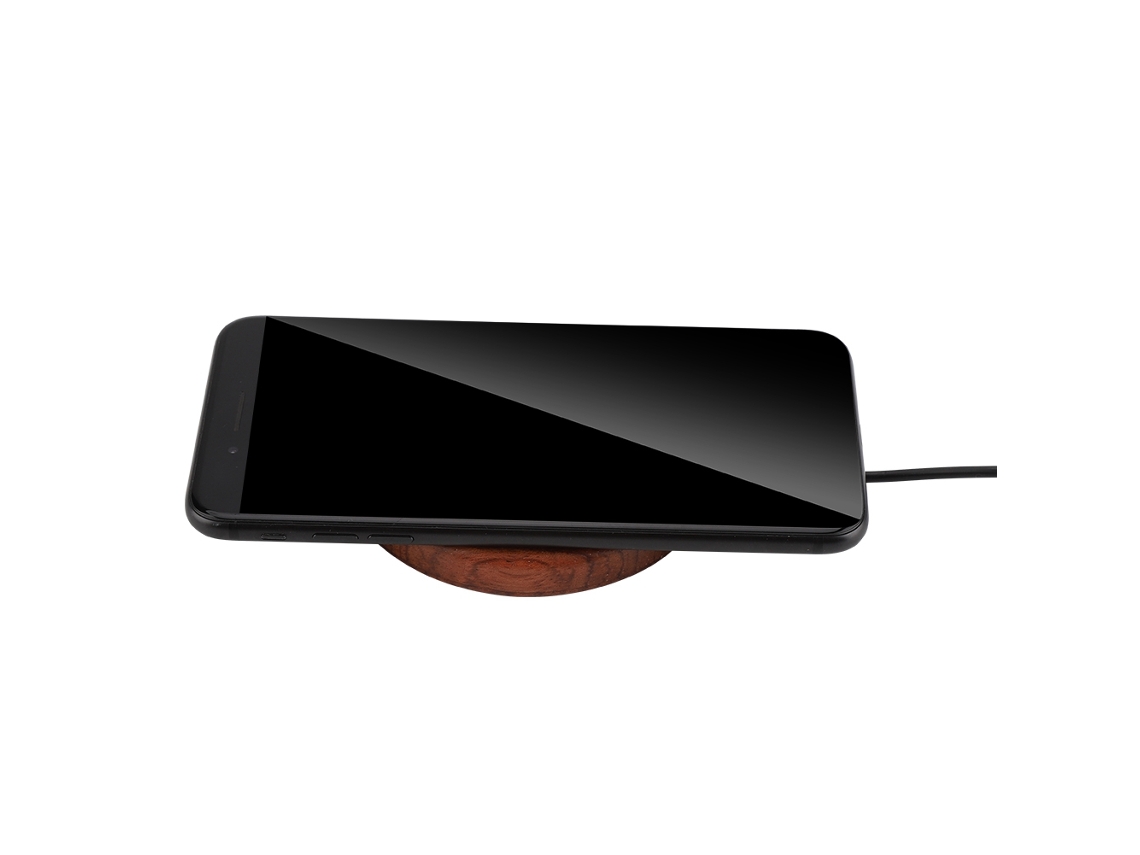 Carregador Sem Fio EOOCOO portátil em bambu e madeira, com carregamento rápido e múltiplas portas Usb