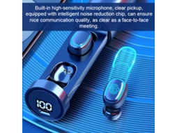 Aetheria fones de Ouvido Sem Fio Bt5.2 Intra auriculares com Microfone e Caixa de Carregamento Led para Esportes
