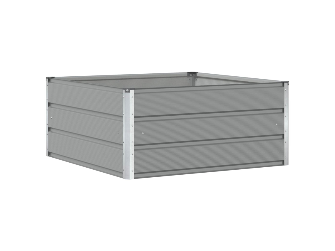 Conjunto 1 Vaso De Jardim Vidaxl Cinzento-claro Aço (100 X 100 X 45 Cm)