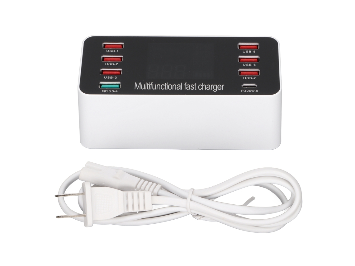 Estação de Carregamento USB com Tela de Display e 8 Portas EOOCOO