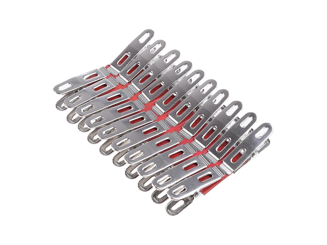 Prendedor De Roupa Aço Inox Resistente Multicolor Para Varal E Cozinha