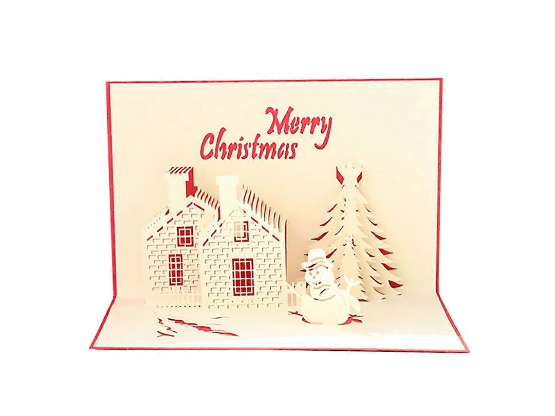 Peças De Cartões De Felicitações De Natal Artesanais Criativos Em Papel 3d Aquaforge (vermelho)